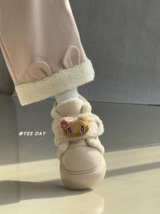 YesDay Sweet Style Thick Bottom Warm Fashion Snow Boots Womens Winter New Fleece Lined Cotton Shoes Short Tube Glue Adhesive Shoes