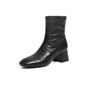 Belle | Soft Sheepskin Fashion Boots Winter New Slimming Thick Heel Anti-Slip Short Boots