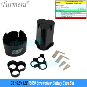 Turmera 3S 12V 4S 14.4V Vỏ Pin Máy Khoan Vặn Vít Với Giá Đỡ 18650 30A BMS Niken Hàn Sạc Cho Shura Thay Thế