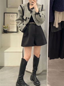 Quần Short Ống Rộng Cỡ Lớn Cho Nữ Mùa Xuân Thu Quần Nỉ Ống Đứng Quần Lót Quần Ống Rộng Che Mông Thon Gọn Thời Trang