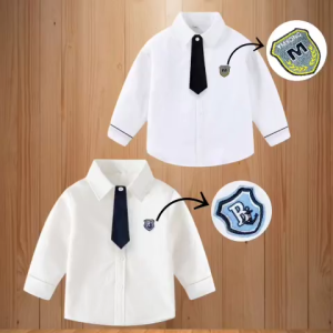 Kemeja Anak Laki-Laki Lengan Panjang Formal dengan Dasi