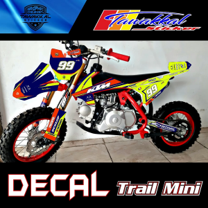 Stiker Decal untuk Motor Trail Mini 50cc MC58 / RXK Motif Terbaru