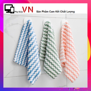 Khăn Bông Lau Bếp - Khăn Lau Chén Bát Họa Tiết Sọc Vằn Vải Microfiber - Khăn Vệ Sinh 2 Mặt Siêu Thấm Hút Chống Dính Dầu Không Đổ Lông Dễ Giặt sạch