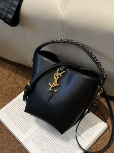Trendy Womens Bucket Bag Luxury Handbag Summer 2026 New Style Single Shoulder Crossbody Bag Soft PU Leather Casual Leisure