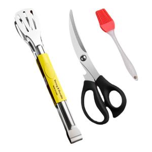 CMGF | Grilling Scissors & Food Tongs for Outdoor Barbecue Steak & Bread