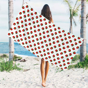 Cartoon S-Strawberry Beach Towels Ultra Lightweight Quick Drying Super Absorbent Summer Essential Fast-Drying Towel for Beach