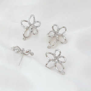 ต่างหูรูปดอกไม้ทองแดงชุบทอง 14K ดีไซน์พิเศษ สไตล์หวาน ดีไซน์เก๋ไก๋ เครื่องประดับแฟชั่นระดับไฮเอนด์