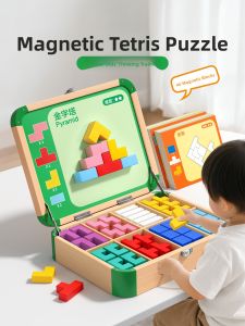 STARRY ARK | Advanced Educational 3D Wooden Magnetic Tetris Building Blocks 2-6 Years