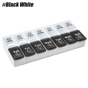 1 Set 7 Day Pill Organizer 2 Times A Day Large Weekly Pill Box Medicine Case Pill Container For Fish Oil Supplements Vitamin