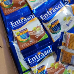 ENTRASOL PRO-FIT Sachet Rasa Coklat & Vanila – Nutrisi Seimbang untuk Dewasa Aktif Susu Rendah Lemak