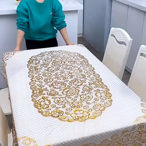 MISN 4/6/8 Seaters Oval Tablecloth Tea Table Dining Table Cover Table Cover Waterproof Oil Proof Tablecover