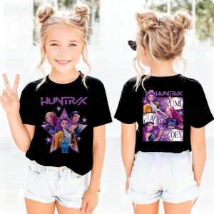 Kpop Demon Hunters Parent Child Short Sleeve 2dT-Shirt Cute Kpop Demon Hunters Tshirt Harajukucasual Fashion Cotton Kids Tshirt