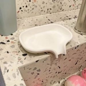 1pc Minimalist Rectangular Soap Dish with Drainage Bathroom Soap Holder Modern and Durable Soap Storage Bathroom Accessory