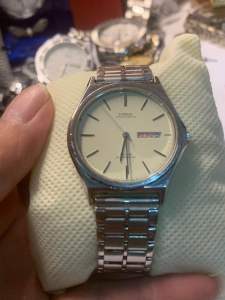 Đồng hồ nam CITIZEN FORMA máy vàng chính hãng Size 37mm Lỗi kẹt Lịch(lịch không nhảy) đáy xoáy chống nước 10BAR dây Bambi 175cm