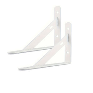 2 Chiếc Giá Đỡ Kệ Chắc Chắn 5.91x3.74 Inch Màu Trắng Hình Tam Giác Góc 90 Độ Gắn Tường Kệ Nổi Bằng Kim Loại Dùng Cho Đồ Gỗ
