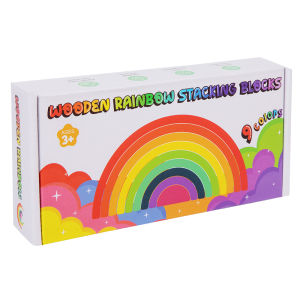 Đồ Chơi Giáo Dục Montessori Khối Xây Đống Cầu Vồng Lớn 12 Màu