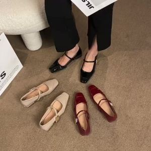 MIFEI | French Style Chunky Heel Mary Jane Flat Shoes 41-43