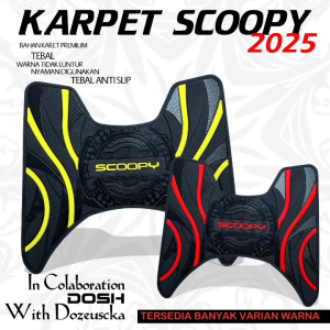 Karpet Motor Scoopy 2025 Dezeuscka: Bahan Karet PVC Premium & Anti Selip