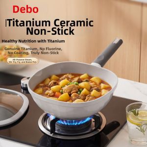 DEBO | Non-stick Oil-gathering Ceramic Titanium Wok 24cm