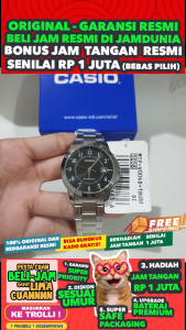 CASIO ORIGINAL - CASIO MTP-V004D-1B - MEN - Abu-abu Hitam - Strap Stainless - Jam dunia JD17ST # Jam Tangan Pria Cowok Anti Air Digital Analog + CASIO MTP V004D 1B MTP-V004D V 004 D MTPV004 MTP-V004 MTPV004D MTP-004 V004 $ WR0 STS SD7