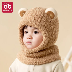 AIBEDILA | Baby Hat Scarf Set Winter Warm Scarf One Piece Hats Neck Ear Protection Headgear Cap Childrens Newborn Babies Kids Gift 0-6Y