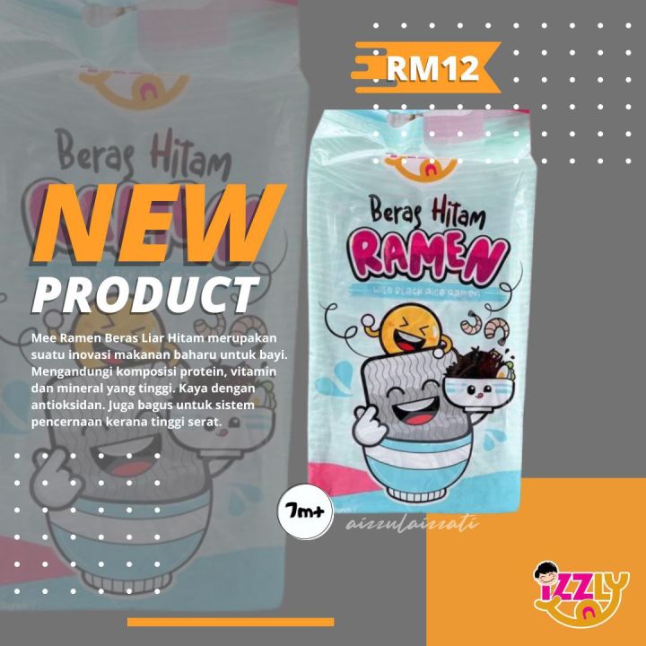 Mee Ramen Beras Liar Hitam Izzly Baby Food Makanan Bayi Halal