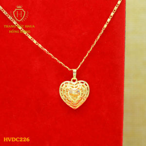 Vòng Cổ Nữ Dây Chuyền Nữ Mặt Trái Tim Titan Xi Mạ Vàng Thật 10k 18k 24k Cao Cấp - Trang Sức Hava Hong Kong