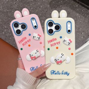Sanrio | 2026 New Design Phone Case For iPhone 17 16 15 14 Plus 13 12 Pro Max 3D Cute Cartoon Soft Silicone Shockproof Protective Cover