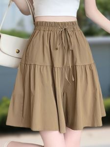 Quần Short Lụa Băng Mùa Hè Thời Trang Mới Cho Nữ Quần Short Lưng Cao Rộng Rãi Quần Dài Ống Rộng Mỏng Bằng Polyester