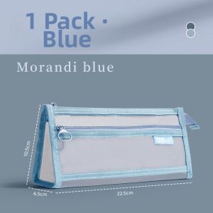 Transparent Mesh Double Layer Large Capacity Pencil Case