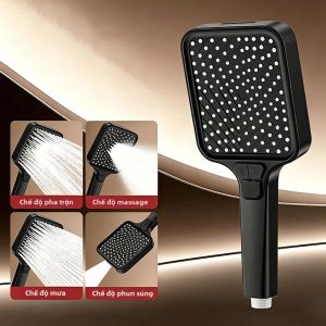 Vòi Sen Cầm Tay 4 Chế Độ Áp Suất Siêu Cao Đầu Ra Nước Lớn Phòng Tắm Hình Vuông Đầu Vòi Sen Lượng Mưa Để Tắm Tại Nhà
