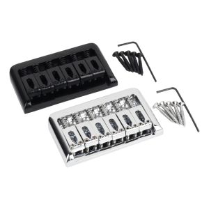 Gearlly 52.5mm Cố Định Hardtail Đàn Guitar Điện Cầu Không Tremolo Chrome/Hợp Kim Kẽm Đen/Thép 6 Dây Phụ Kiện
