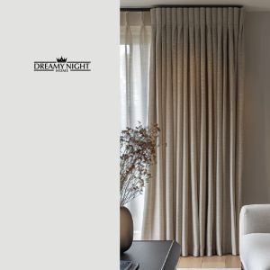 Dreamynight Home Verdana Minimalist Blackout Curtain Panel - Plain Color French Pleat 99% Light Blocking with Standard Header