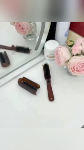 TWOL SHOP Stock no.237,1pcs Portable Travel Hair Styling Tool Boar Bristle Hair Comb Portable Folding Comb