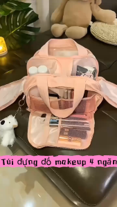 Túi Đựng Đồ Trang Điểm 4 Ngăn Dung Tích LớnTúi Đựng Đồ Đa Năng Makeup Du LịchNgăn Chống Thấm Nước