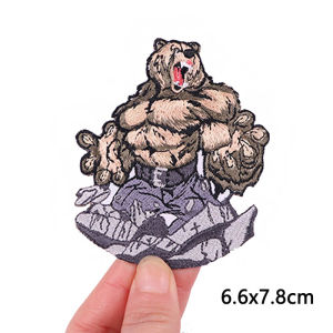 GYM MODE Embroidery Patch Iron On Patches For Clothing Thermoadhesive Patches For Jackets Clothes DIY Punk Animal Fusible Patch