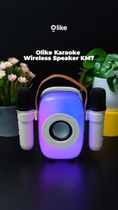 OLIKE Speaker Bluetooth KM7 10W Stereo BASS Portable Karaoke Speaker Mobile With RGB Light Dual MIC Voice Changing Fun Bluetooth 5.4 Playtime 7 Jam