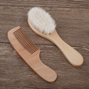 COD Baby Hairbrush Care Natural Wool Baby Comb Hair Bath Brush Infant Head Massager
