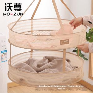 Foldable Drying Laundry Basket And Multipurpose Net Pouch