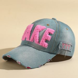 Spring and Autumn Colored Embroidered Letters Fashion Casual Sunshade Perforated Cowboy Baseball Hat Suitable for Daily Wear