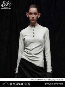 เสื้อยืดแขนยาวทรงสลิมฟิต คอฮันนา ทรงเข้ารูป ทรงหลวม ปกโปโล เสื้อผ้าทำงาน ผ้าผสมโพลีเอสเตอร์และไนลอน