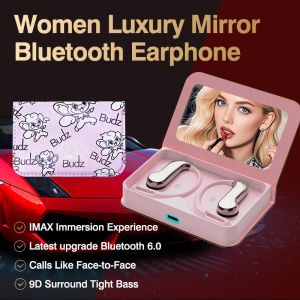 Newmsnr | Clip-on Leather Business Earphones Sports Car Design 9D Surround Bass Headphones Wireless Bluetooth 6.0 Sports Headset In HD Mic