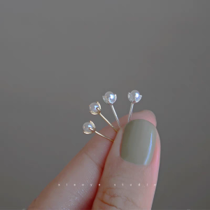 S925 Sterling Silver Pearl Earrings Womens Mini Small and Simple Earrings Light Luxury Minority 2024 New Arrival Best Selling Earrings