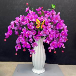 ช่อดอกไม้หิมะสีม่วงอ่อน ชุดทำดอกไม้เทียม 4 ใบ งานฝีมือ DIY ตกแต่งห้องนั่งเล่น วัสดุอื่นๆ ราคา 25-29.99 หยวน