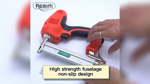 REAIM 1800W 220V Electric Nail Gun Heavy Duty F30 Nailer 45 Nails/Min 100-Nail Capacity for Woodworking Construction DIY