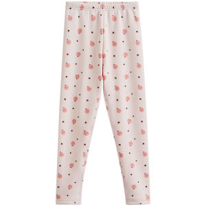 HODO | กางเกงขายาวผ้าขนแกะหนาสำหรับเด็กผู้หญิง Hodo ฤดูหนาว 2022 กางเกงขายาวผ้าขนแกะพิมพ์ลายสัตว์ ทรงหลวม ระบายอากาศได้ดี ใส่สบาย