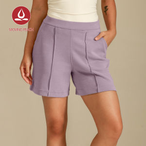 Moving Peach Women Sports Shorts Ruched Details Soft Relaxed Shorts With Pockets High Waist Casual Shorts Daily wear CPH