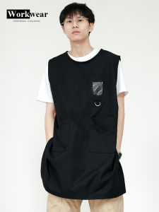 Canvas Apron Womens Waist Apron Waterproof Oil-resistant Restaurant Coffee Milk Tea Shop Service Uniform Casual Home Tool