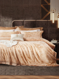 FUANNA (富安娜) | Luxurious Pink Jacquard Cotton Bedding Set