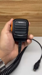 Hytera Palm Mic MD788 - Black - Coiled Cable - Professional Communication Device - LJE Communications Brand